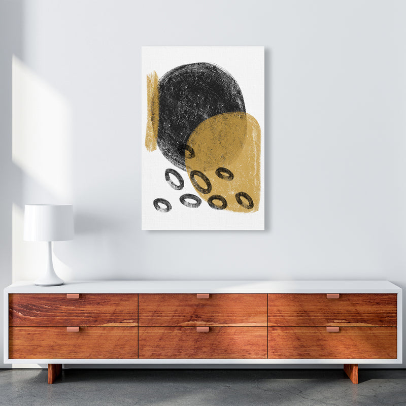 Dalia Chalk Black And Gold Bubbles  Art Print by Pixy Paper A1 Canvas