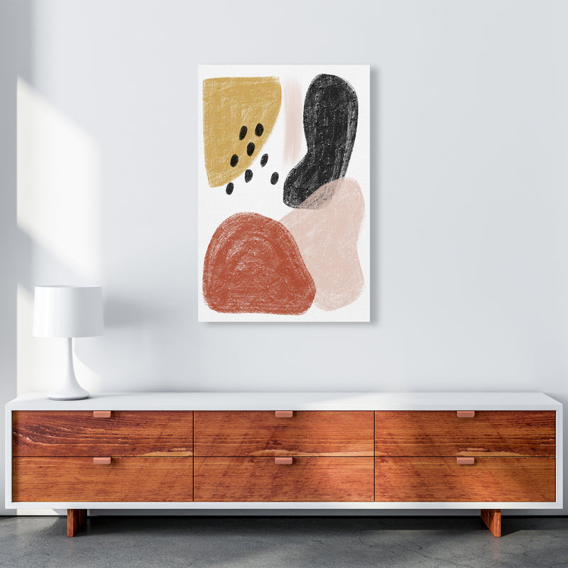 Dalia Chalk Black Polka Shapes  Art Print by Pixy Paper A1 Canvas