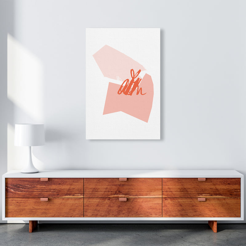 Pink And Coral Palette Shapes  Art Print by Pixy Paper A1 Canvas
