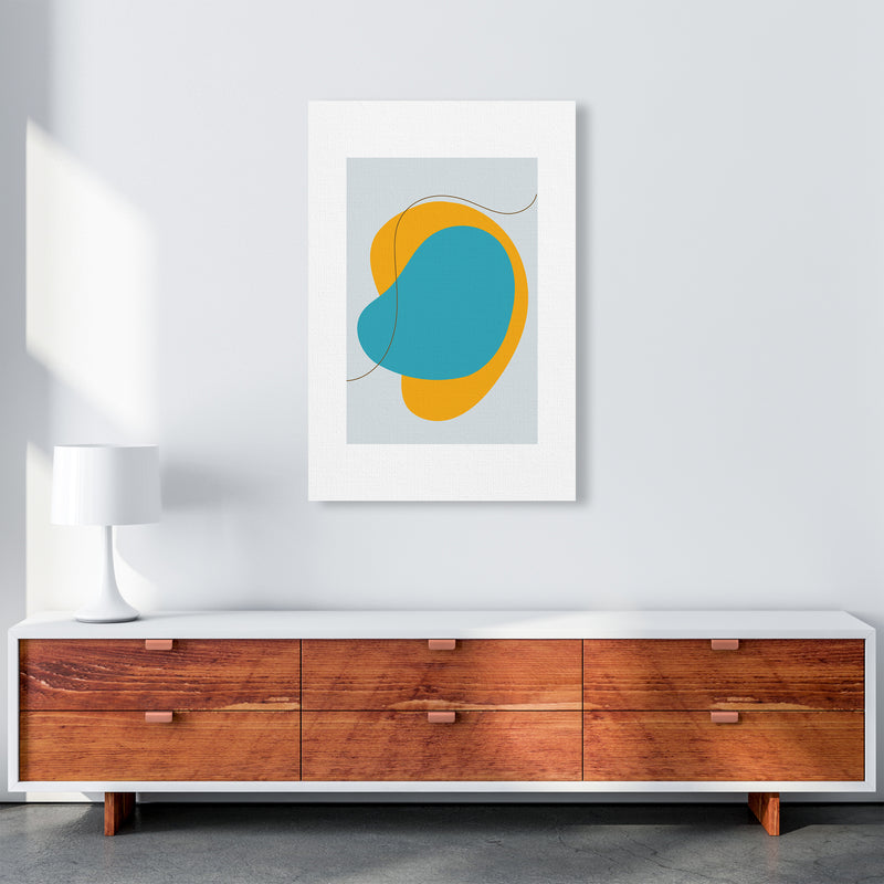 Mita Teal Bold Abstract N22  Art Print by Pixy Paper A1 Canvas