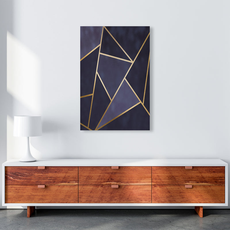 Lux Navy And Gold Geo Print  Art Print by Pixy Paper A1 Canvas