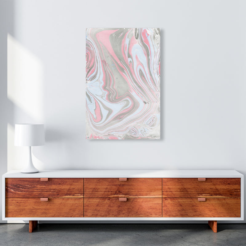 Liquid Mix Stone And Pink  Art Print by Pixy Paper A1 Canvas