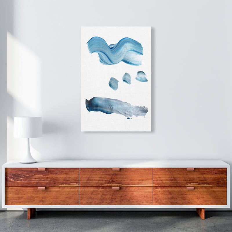 Light Blue Paint Strokes  Art Print by Pixy Paper A1 Canvas