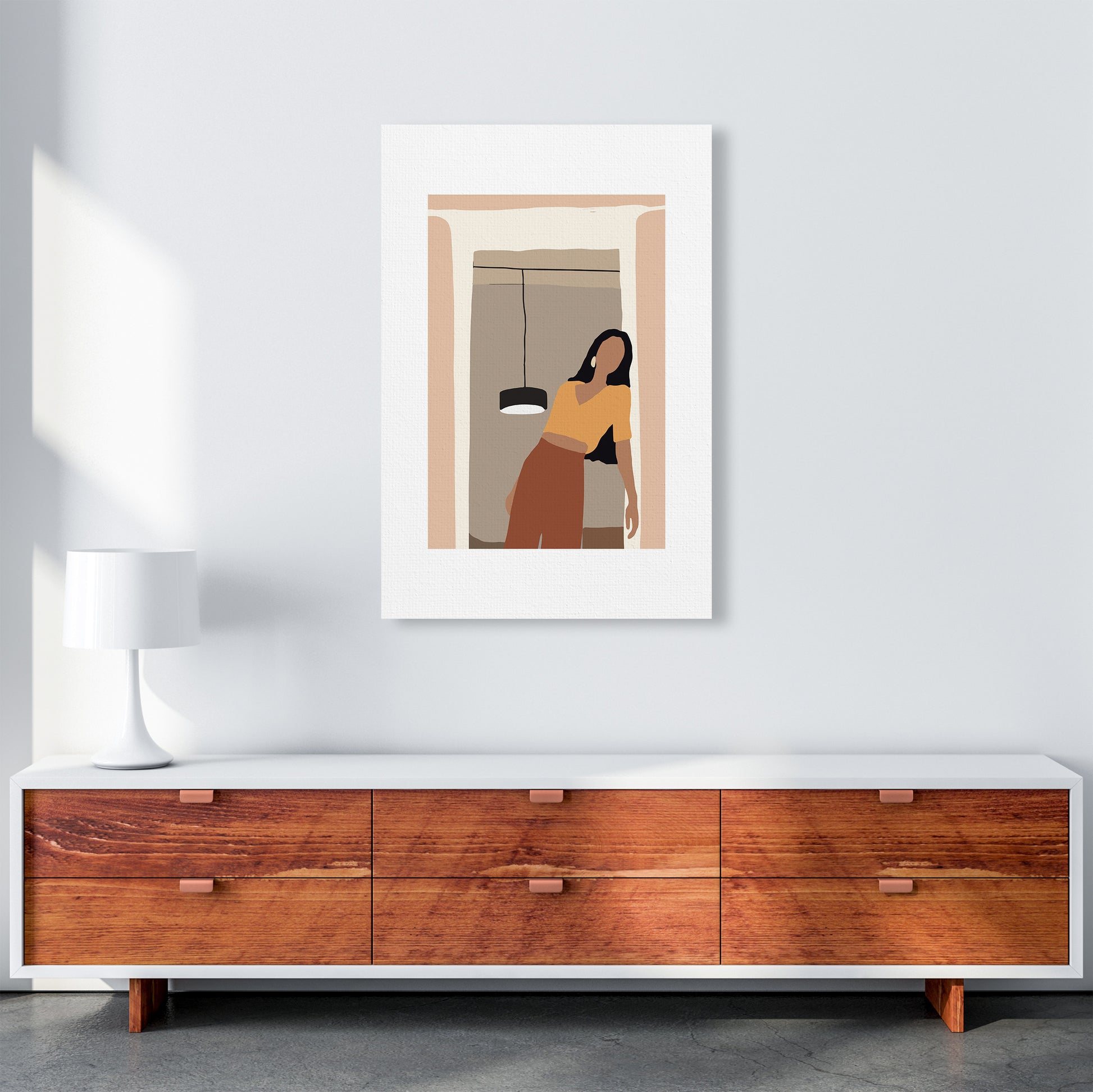 Mica Girl In Doorway N10  Art Print by Pixy Paper A1 Canvas