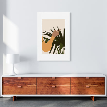 Mica Hand On Plant - N5  Art Print by Pixy Paper A1 Canvas