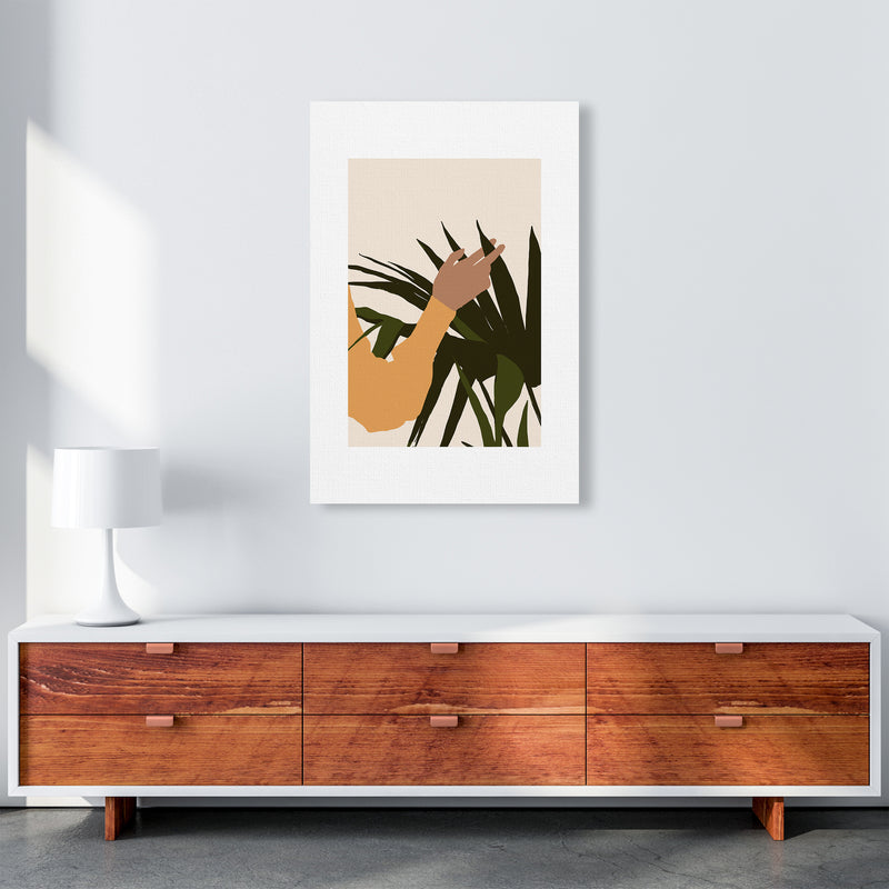 Mica Hand On Plant - N5  Art Print by Pixy Paper A1 Canvas