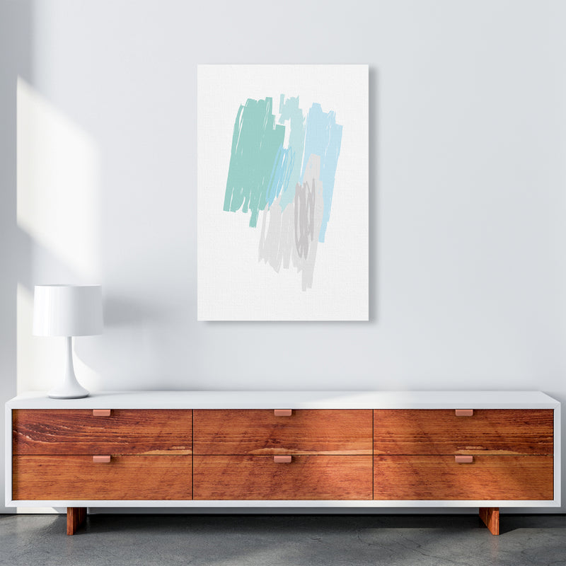 Mint Scribbles Drawings  Art Print by Pixy Paper A1 Canvas