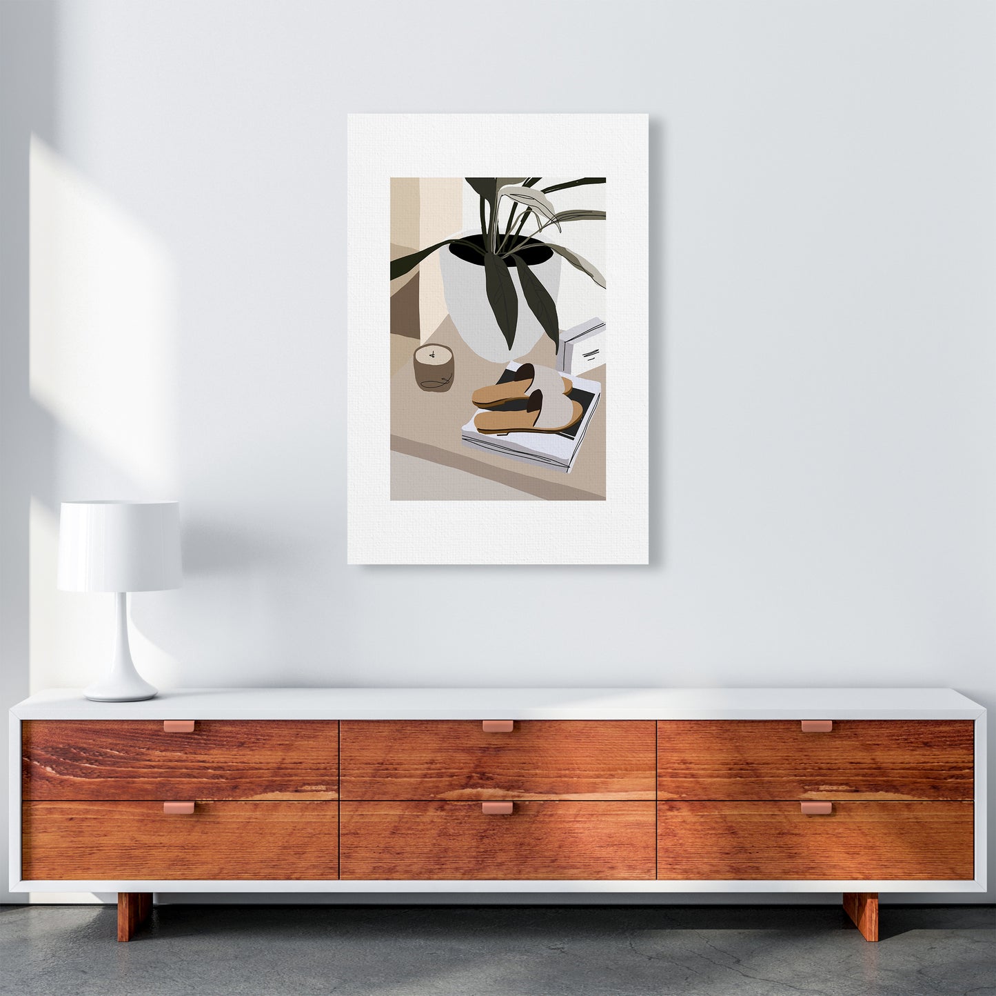 Mica Shoes And Plant N9  Art Print by Pixy Paper A1 Canvas