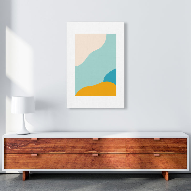 Mita Teal Abstract N18  Art Print by Pixy Paper A1 Canvas