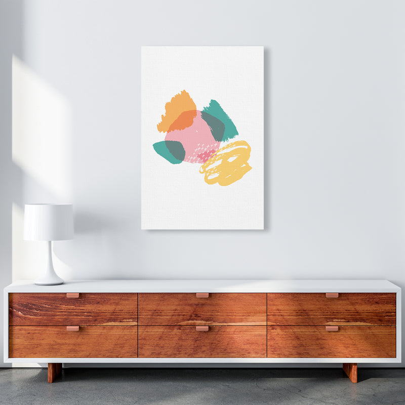 Mismatch Pink And Teal  Art Print by Pixy Paper A1 Canvas