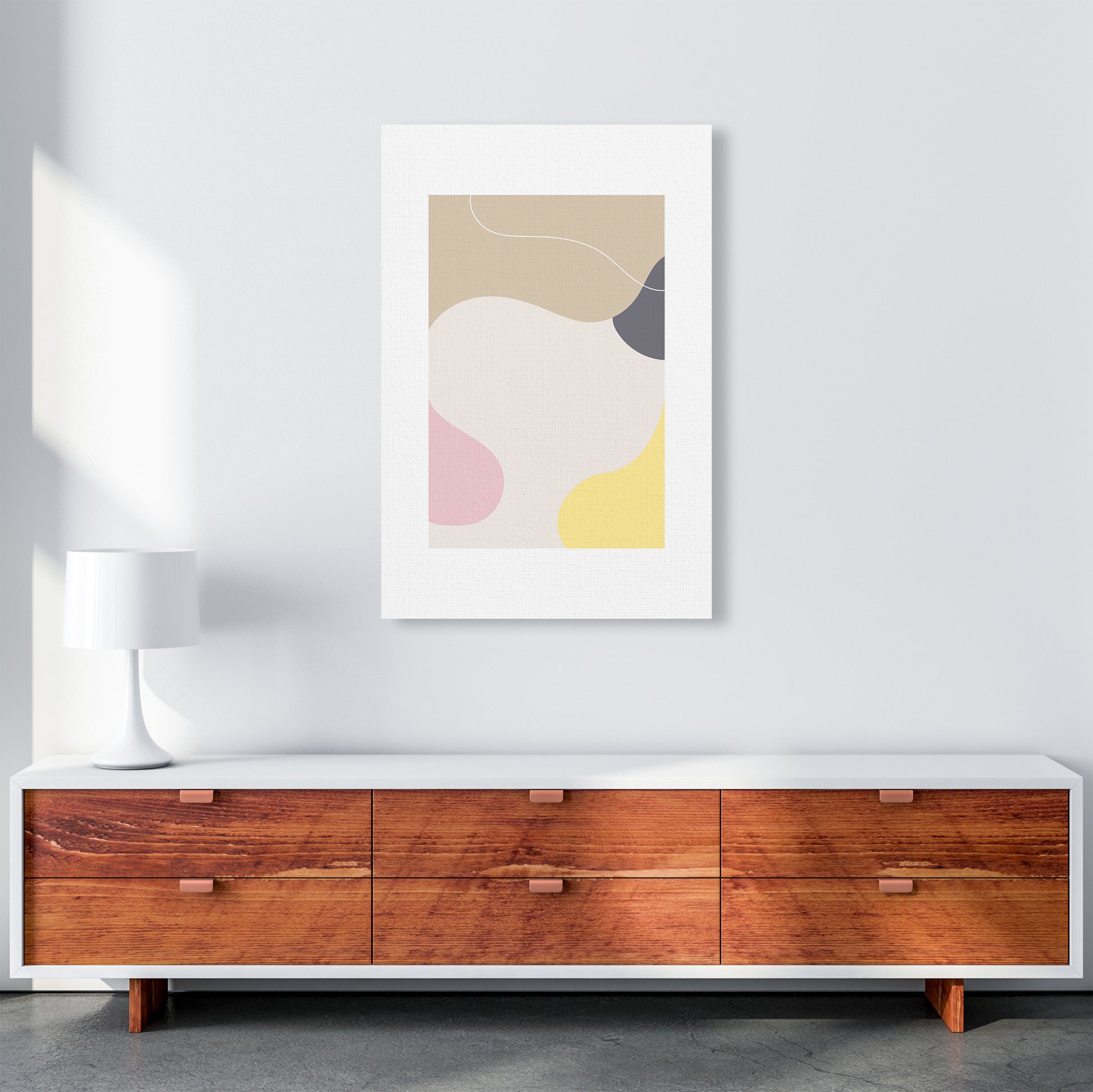 Mila Pink Abstract N24  Art Print by Pixy Paper A1 Canvas