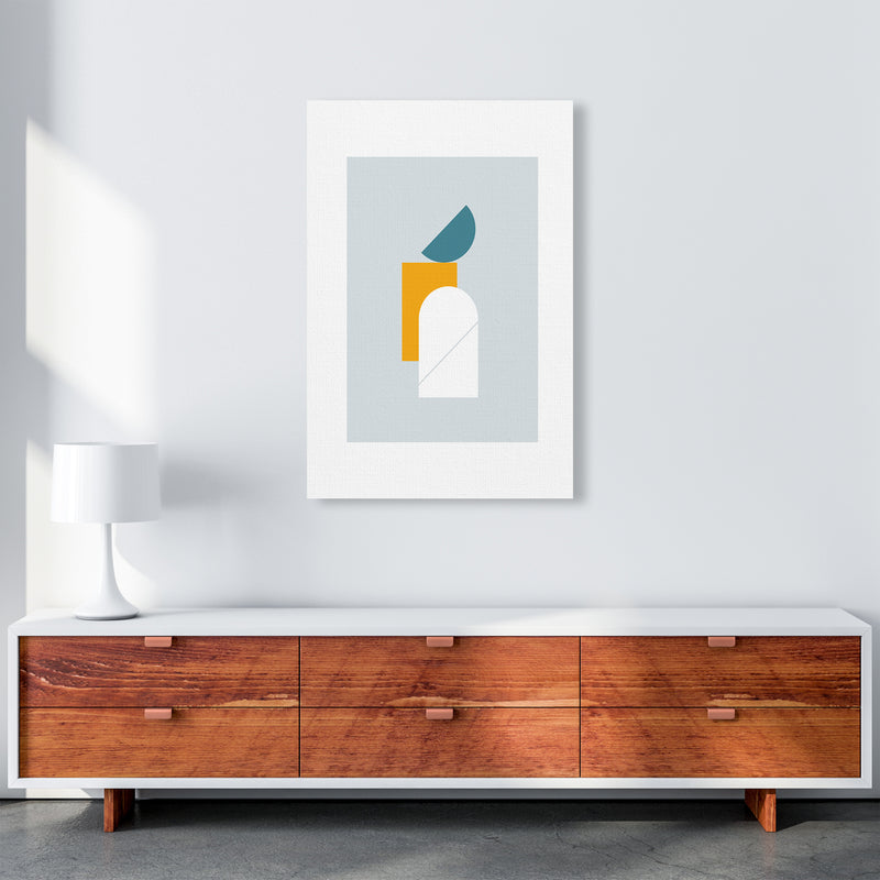 Mita Teal Abstract N10  Art Print by Pixy Paper A1 Canvas