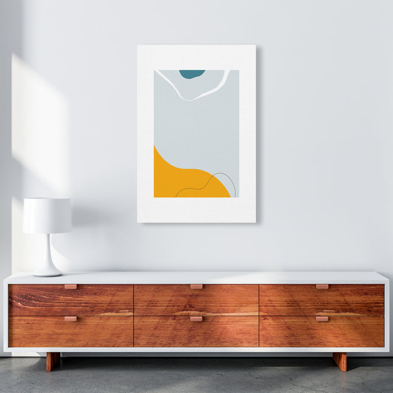 Mita Teal Abstract N21  Art Print by Pixy Paper A1 Canvas