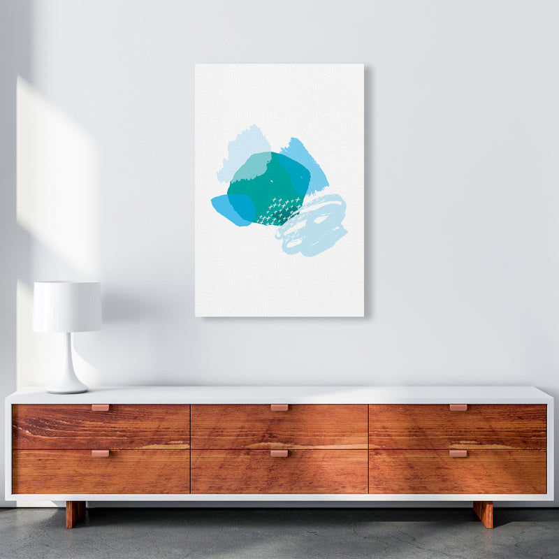 Mismatch Blue And Teal  Art Print by Pixy Paper A1 Canvas