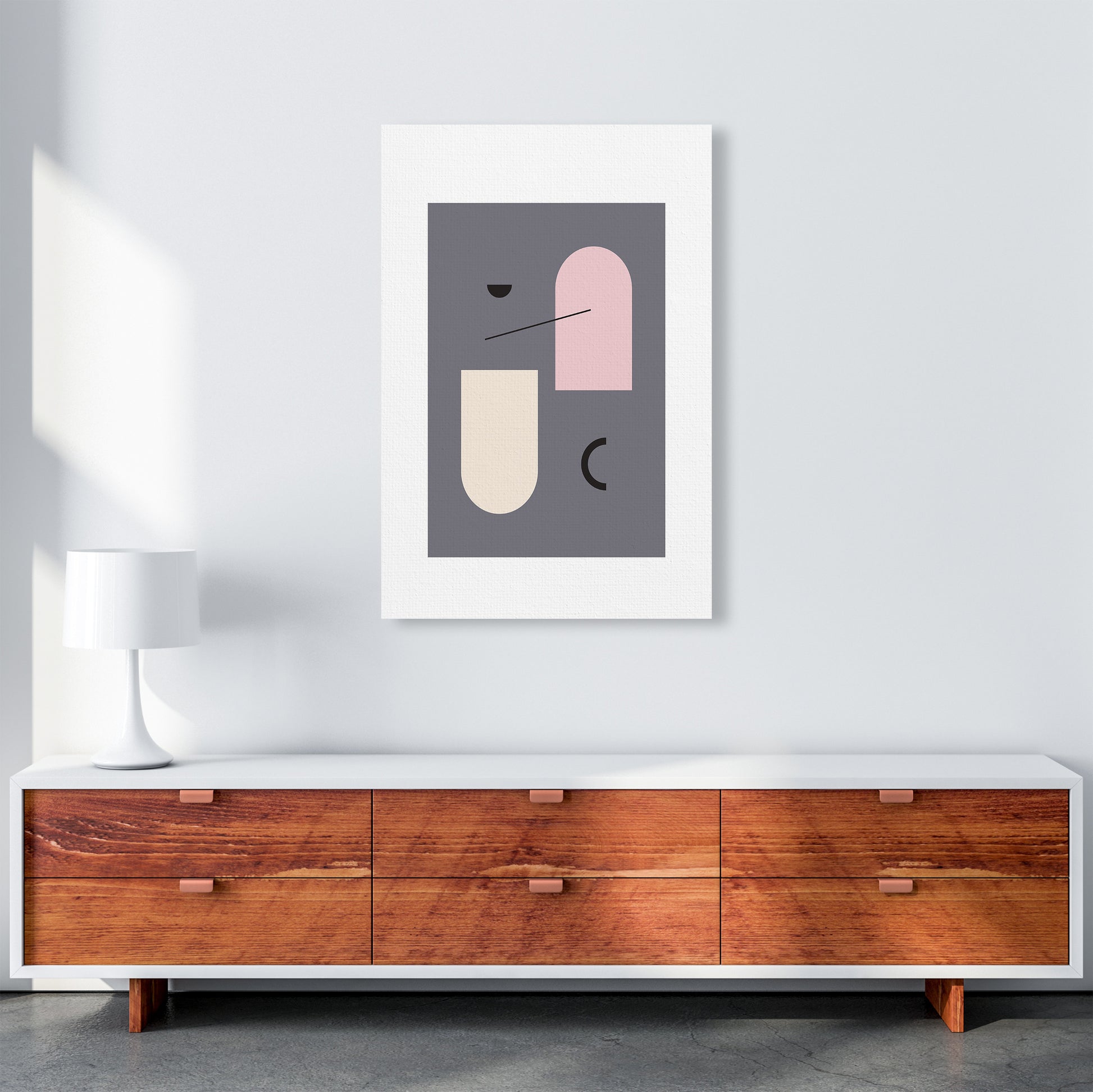 Mila Abstract Pink N5  Art Print by Pixy Paper A1 Canvas