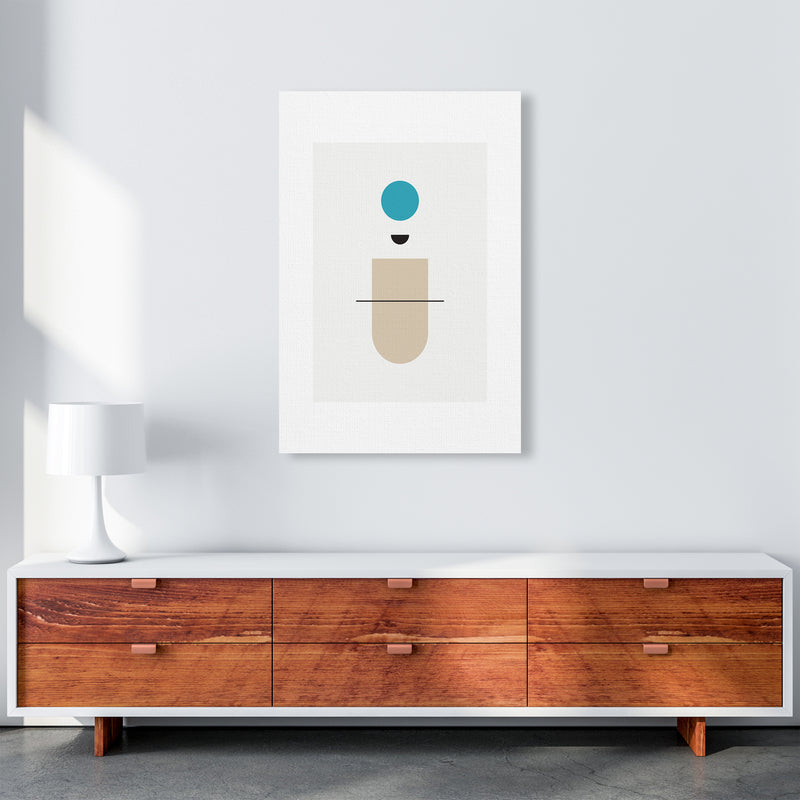 Mita Teal Abstract N1  Art Print by Pixy Paper A1 Canvas