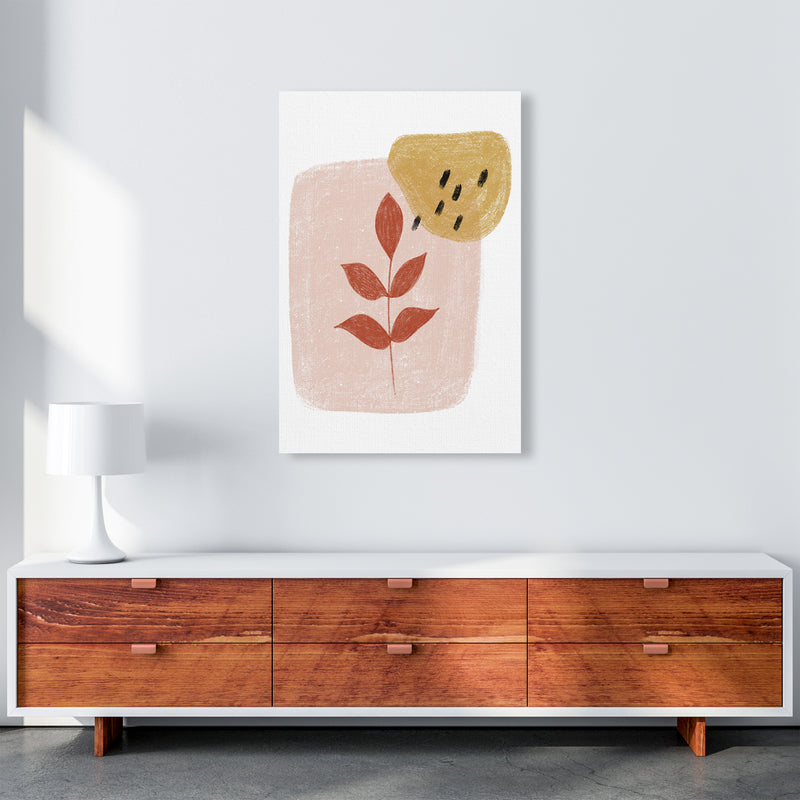 Dalia Chalk Red Leaf  Art Print by Pixy Paper A1 Canvas