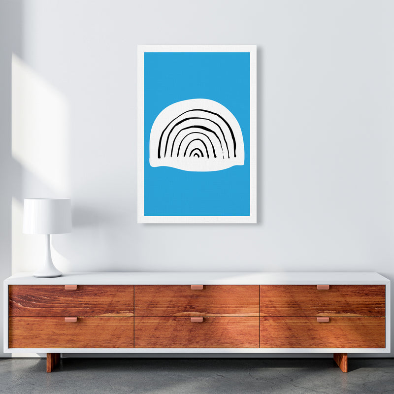 Blue Rainbow Neon Funk  Art Print by Pixy Paper A1 Canvas