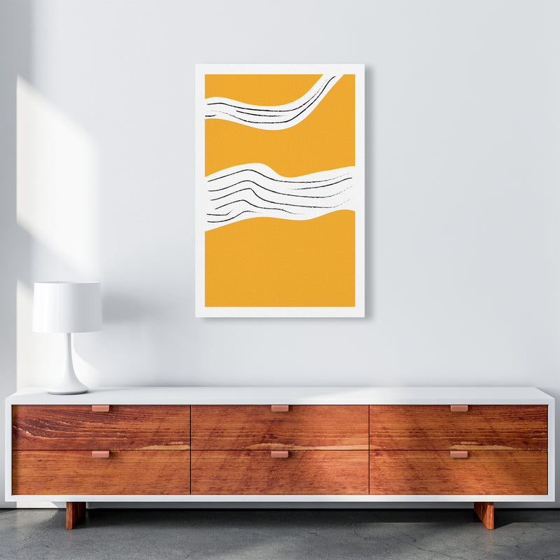 Yellow Lines Neon Funk  Art Print by Pixy Paper A1 Canvas