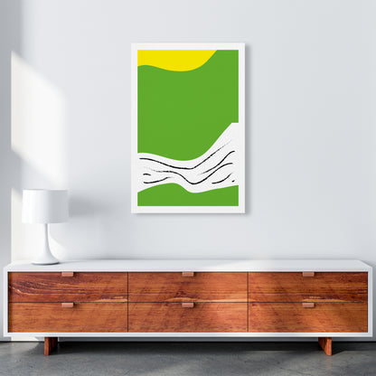 Green Lines Neon Funk  Art Print by Pixy Paper A1 Canvas