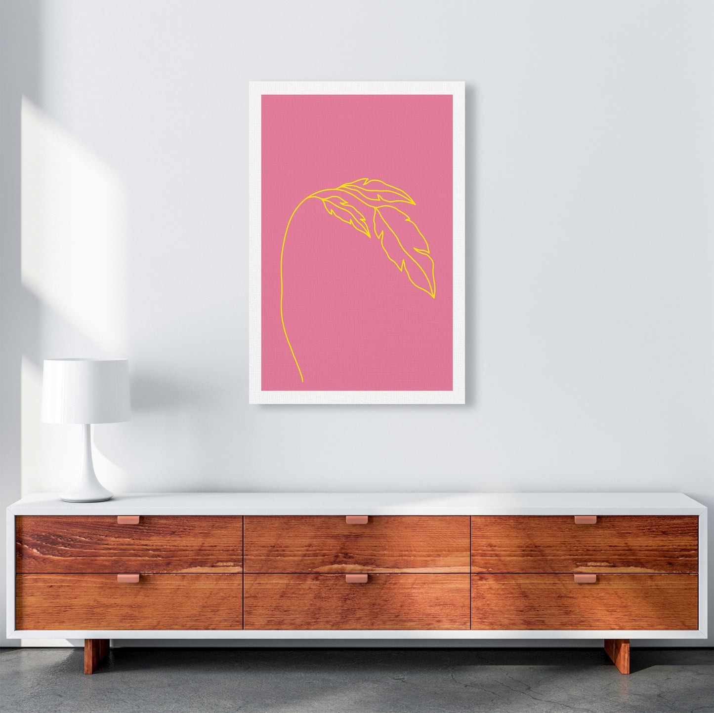 Plant Pink Neon Funk  Art Print by Pixy Paper A1 Canvas