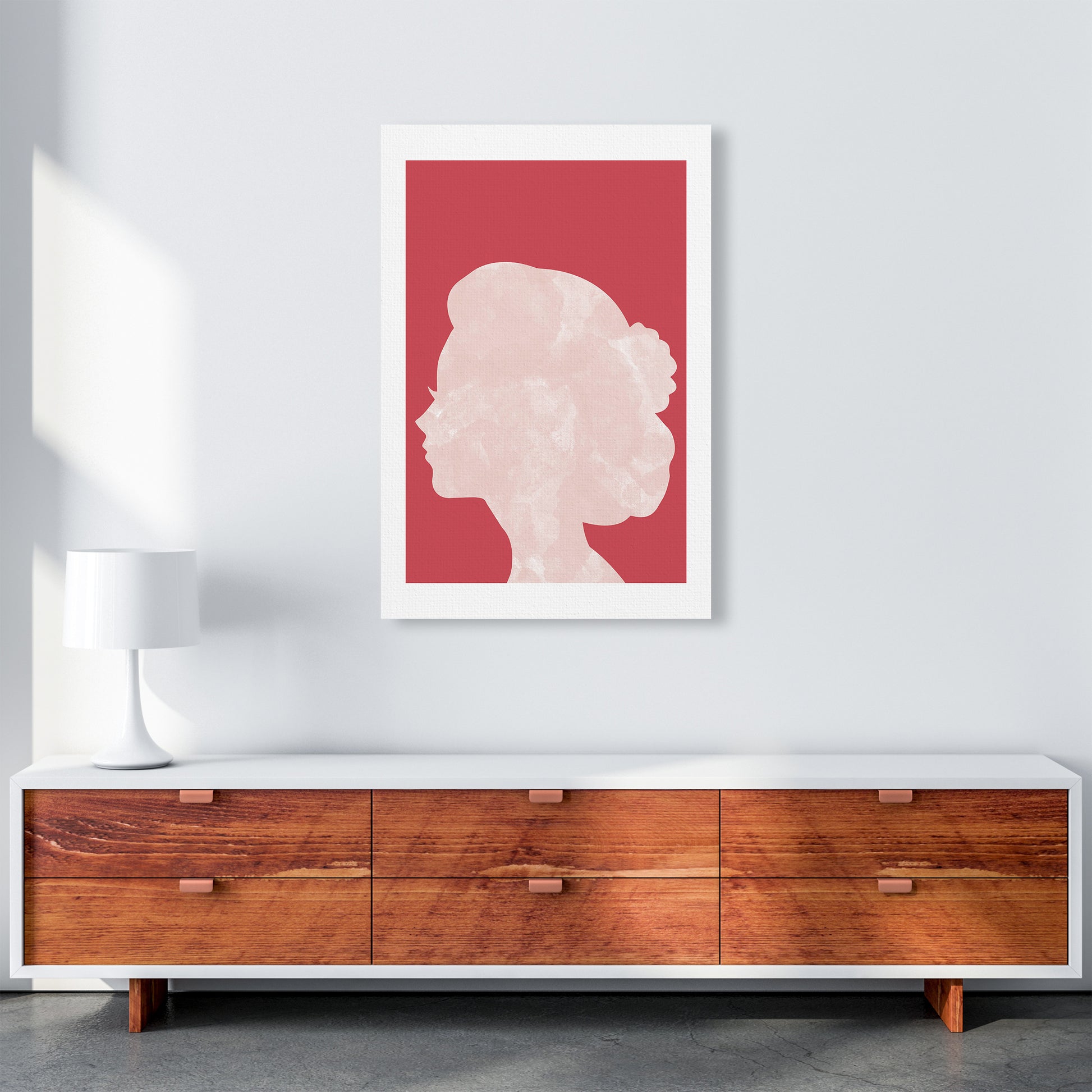 Marble Head Red  Art Print by Pixy Paper A1 Canvas