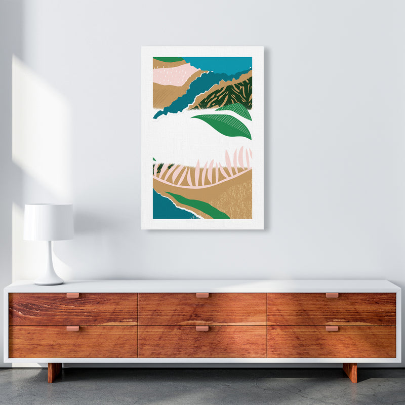 White Mixed Jungle Abstract  Art Print by Pixy Paper A1 Canvas