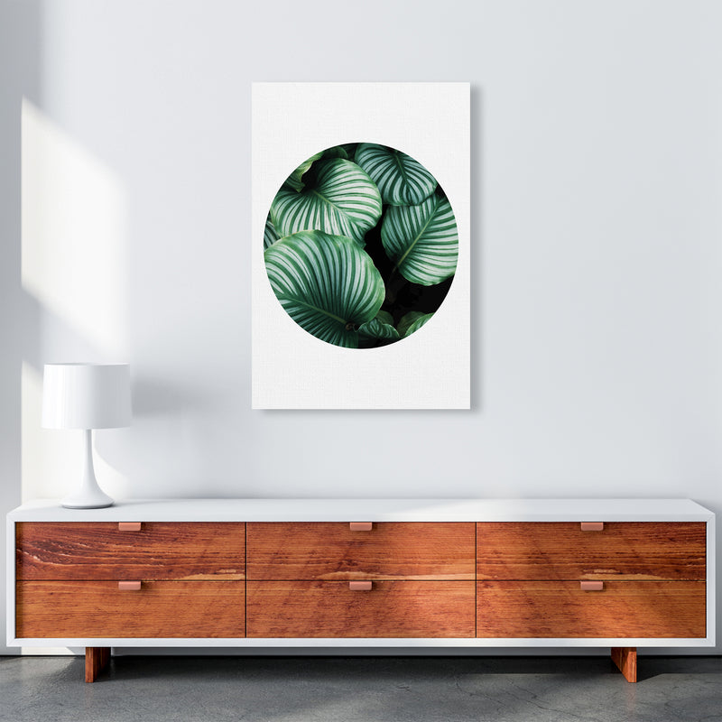 Green Leaf Circle Window  Art Print by Pixy Paper A1 Canvas