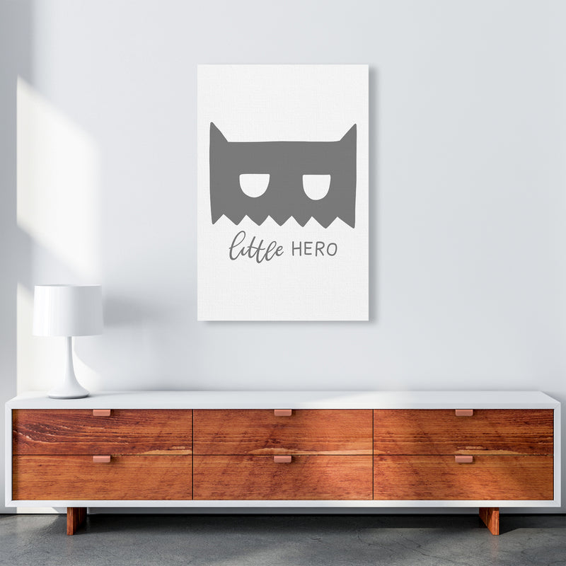 Little Hero Mask Super Scandi Grey  Art Print by Pixy Paper A1 Canvas