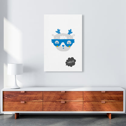 Hello Animal Blue Super Scandi  Art Print by Pixy Paper A1 Canvas