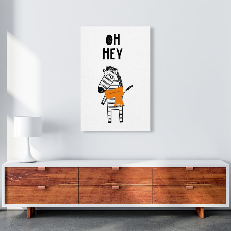 Oh Hey Zebra Animal Pop  Art Print by Pixy Paper A1 Canvas