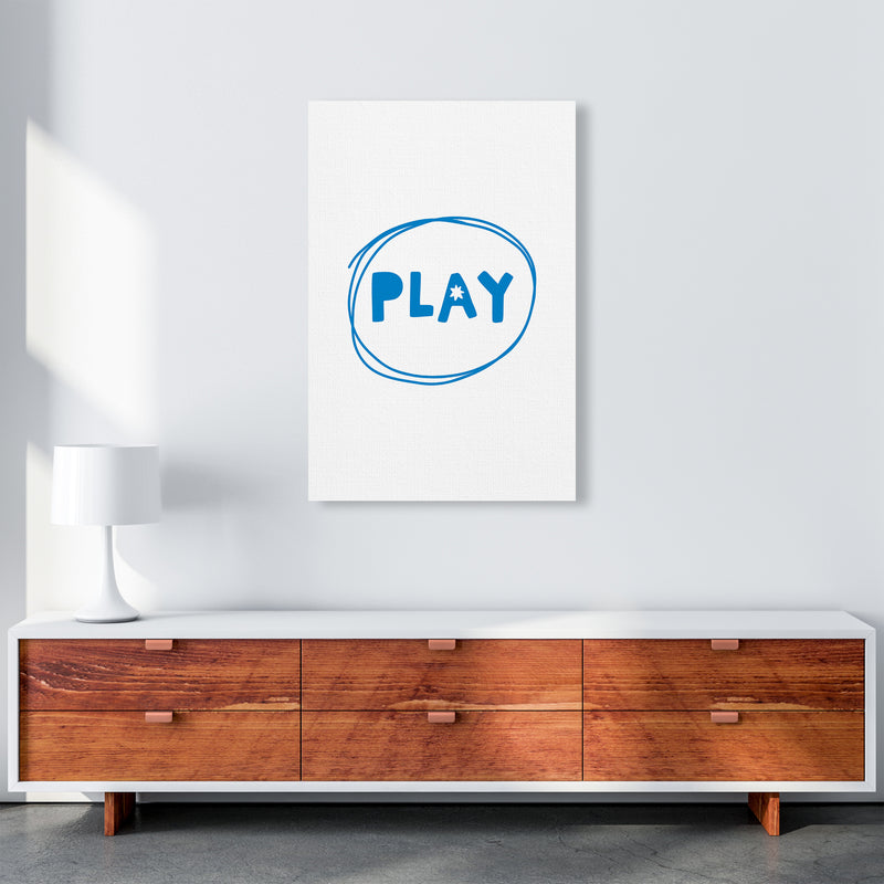 Play Blue Super Scandi  Art Print by Pixy Paper A1 Canvas
