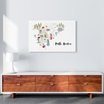 North America Map  Art Print by Pixy Paper A1 Canvas