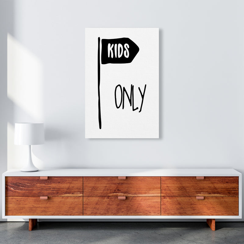Kids Only Black  Art Print by Pixy Paper A1 Canvas
