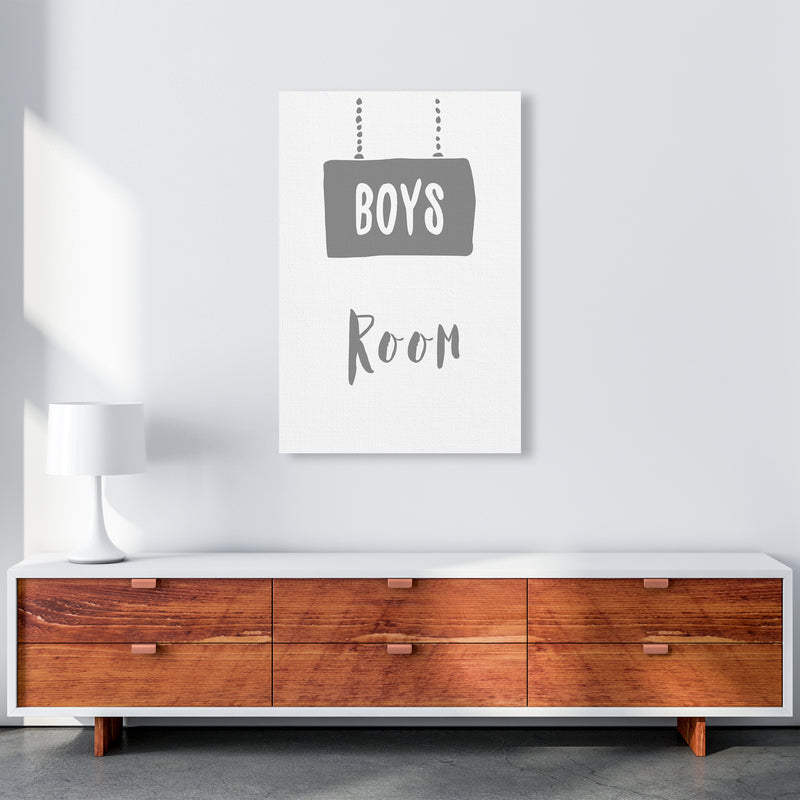 Boys Room Grey  Art Print by Pixy Paper A1 Canvas
