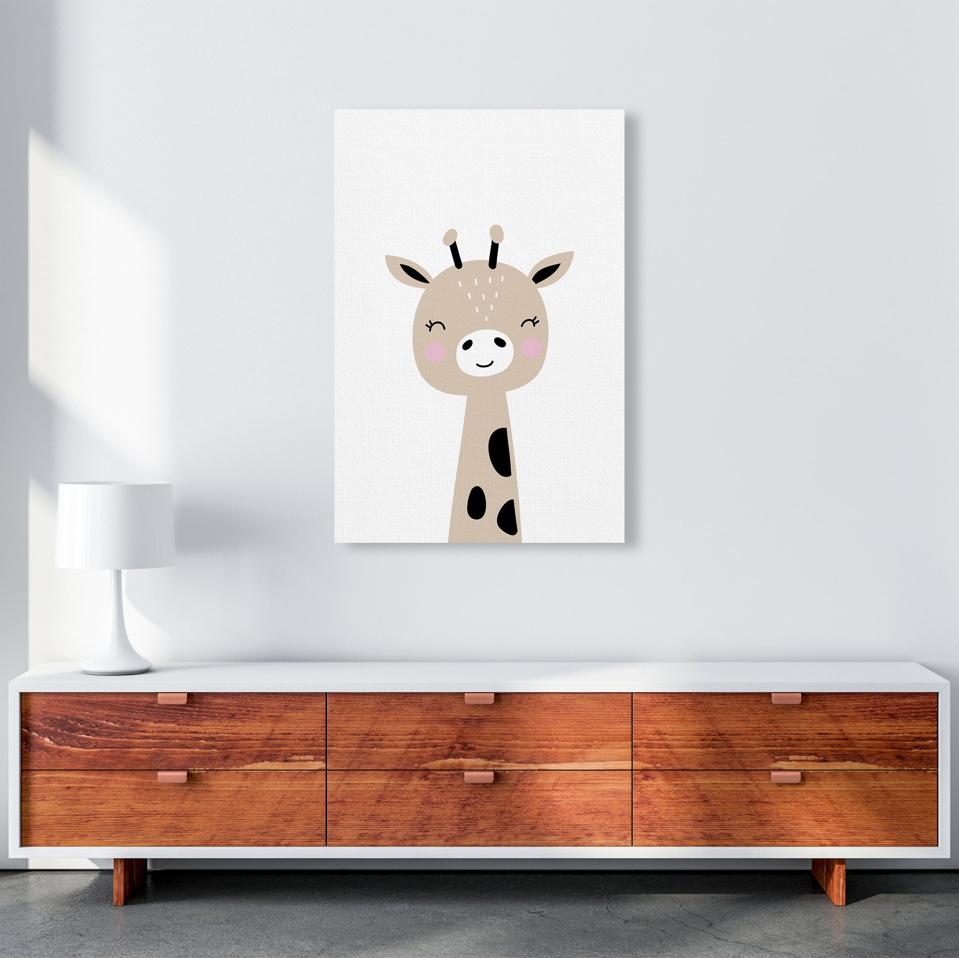 Giraffe Brown  Art Print by Pixy Paper A1 Canvas