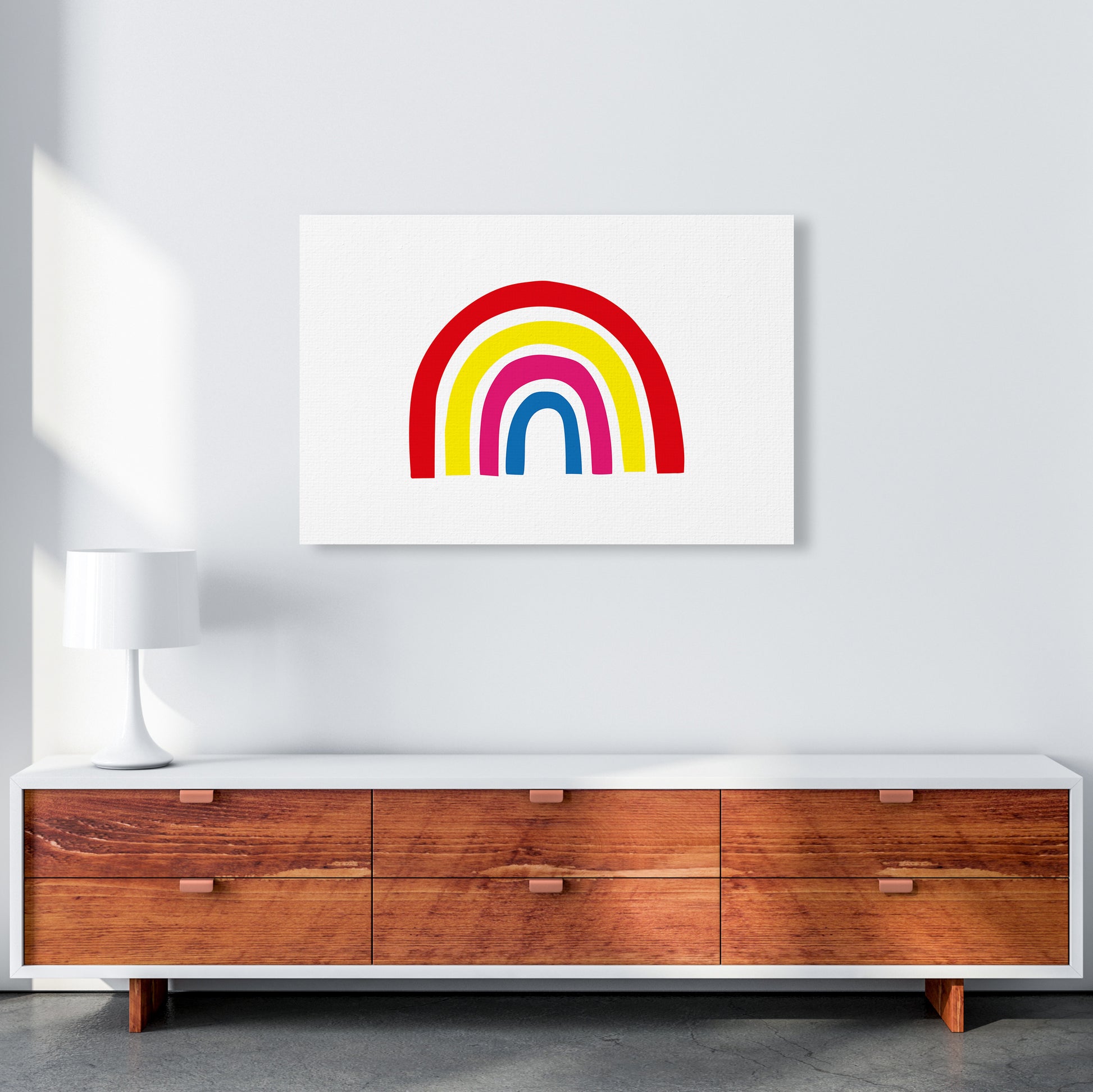 Rainbow Red  Art Print by Pixy Paper A1 Canvas