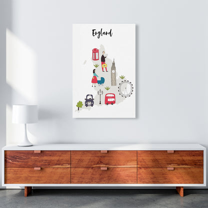 England Map  Art Print by Pixy Paper A1 Canvas
