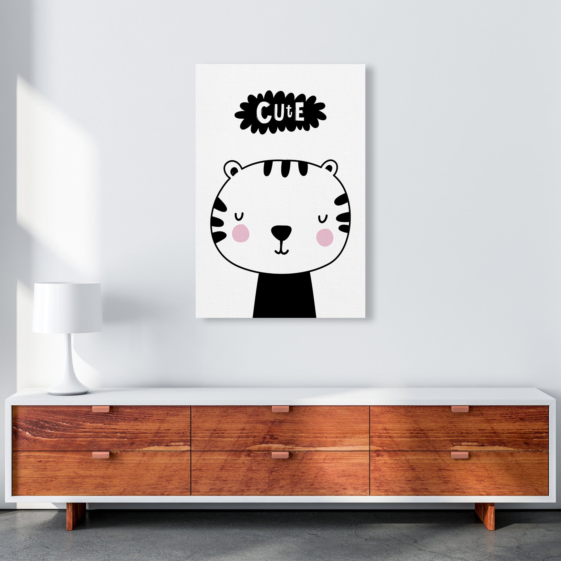 Cute Tiger  Art Print by Pixy Paper A1 Canvas