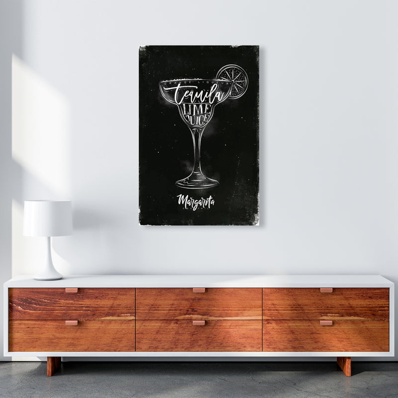 Margarita Cocktail Black  Art Print by Pixy Paper A1 Canvas