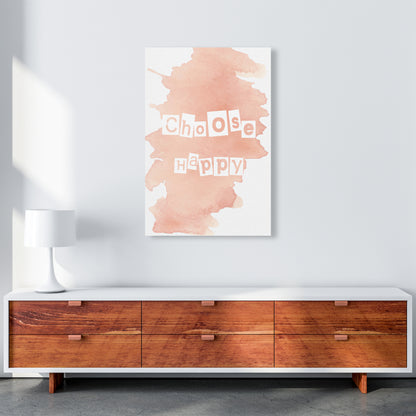 Choose Happy Watercolour  Art Print by Pixy Paper A1 Canvas