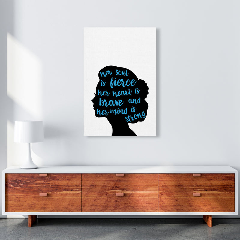 Her Soul Is Fierce Blue  Art Print by Pixy Paper A1 Canvas