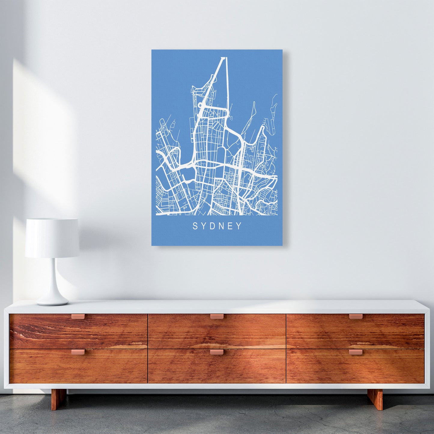Sydney Map Blueprint Art Print by Pixy Paper A1 Canvas