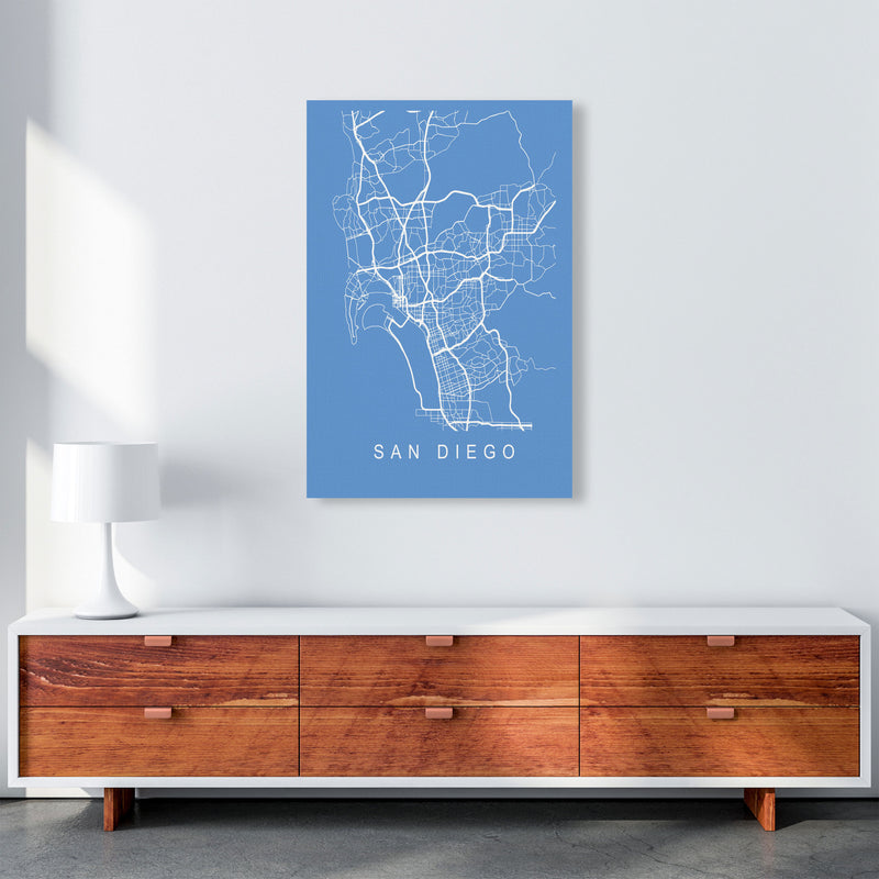 San Diego Map Blueprint Art Print by Pixy Paper A1 Canvas