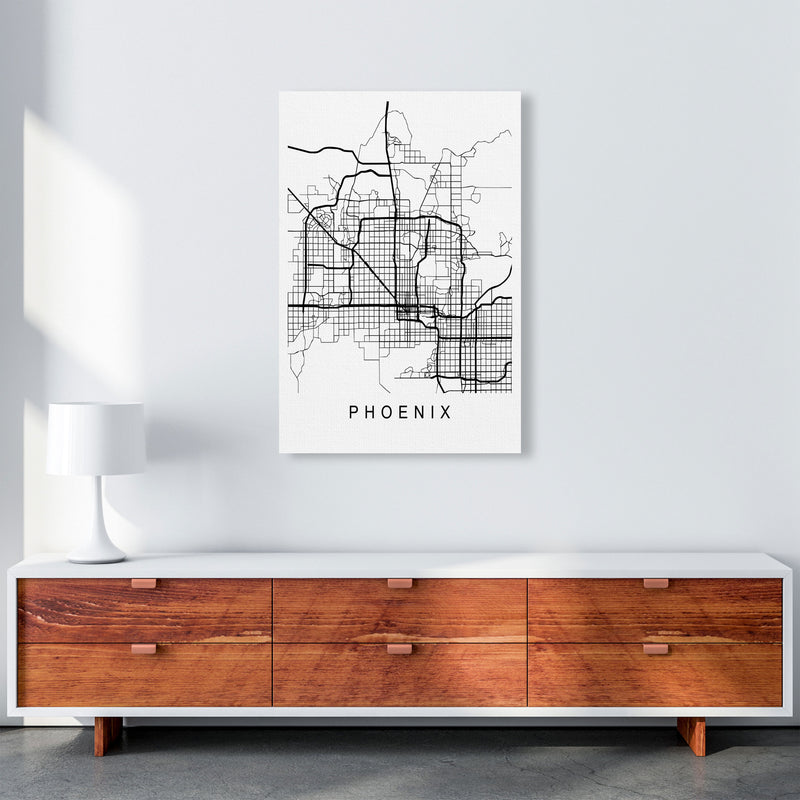 Phoenix Map Art Print by Pixy Paper A1 Canvas