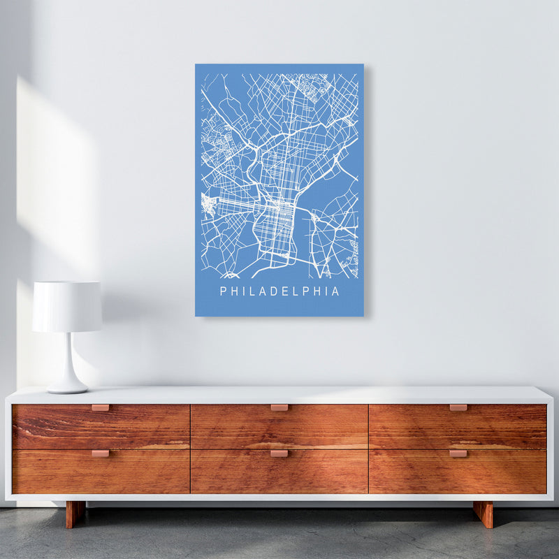 Philadelphia Map Blueprint Art Print by Pixy Paper A1 Canvas
