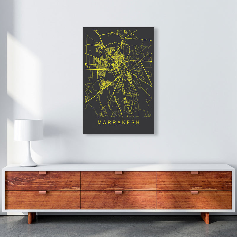 Marrakesh Map Neon Art Print by Pixy Paper A1 Canvas