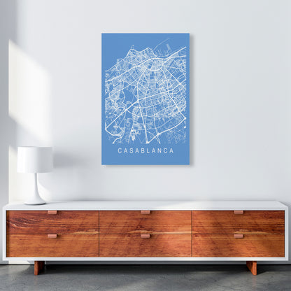 Casablanca Map Blueprint Art Print by Pixy Paper A1 Canvas