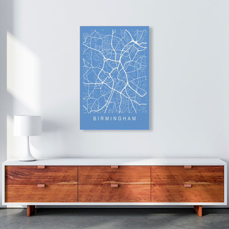 Birmingham Map Blueprint Art Print by Pixy Paper A1 Canvas
