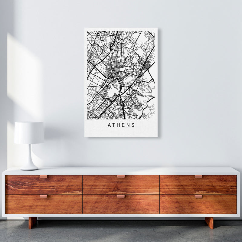 Athens Map Art Print by Pixy Paper A1 Canvas